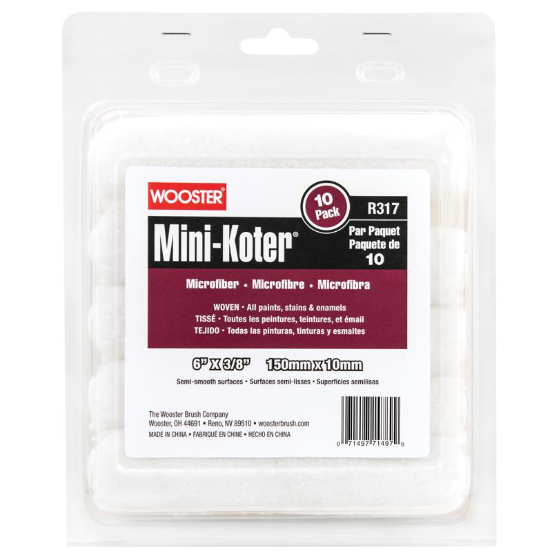 Wooster Mini-Koter Microfiber 6 in. W X 3/8 in. Mini Paint Roller Cover 10 pk