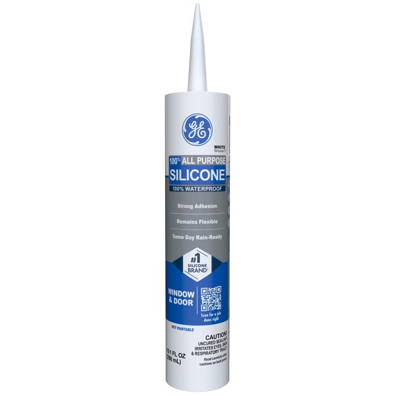 GE Window & Door White Silicone 1 Window and Door Caulk Sealant 10.1 oz