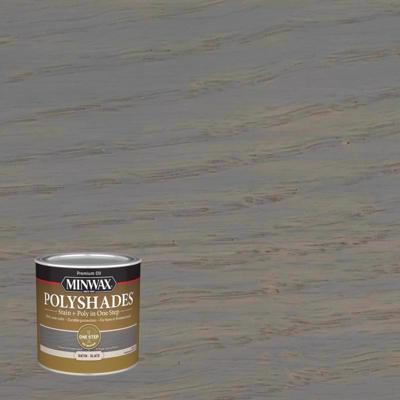 Minwax PolyShades Semi-Transparent Satin Slate Oil-Based Stain/Polyurethane Finish 1/2 pt