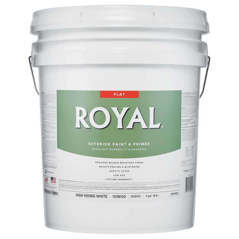 Royal Flat High Hiding White Paint Exterior 5 gal