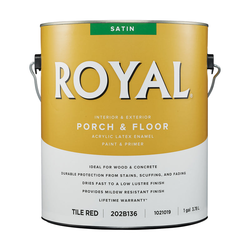 Royal Satin Tile Red Porch and Floor Paint+Primer 1 gal