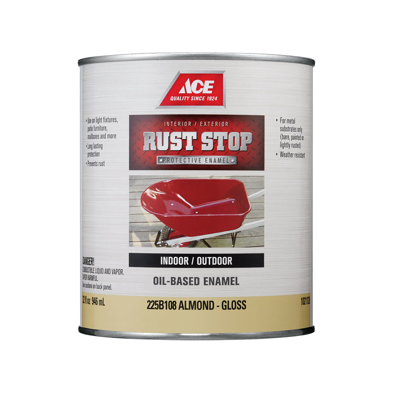 Ace Rust Stop Indoor/Outdoor Almond Oil-Based Enamel Rust Preventative Paint 1 qt