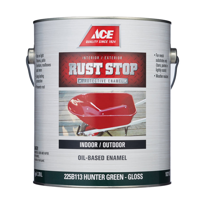 Ace Rust Stop Indoor/Outdoor Hunter Green Oil-Based Enamel Rust Prevention Paint 1 gal