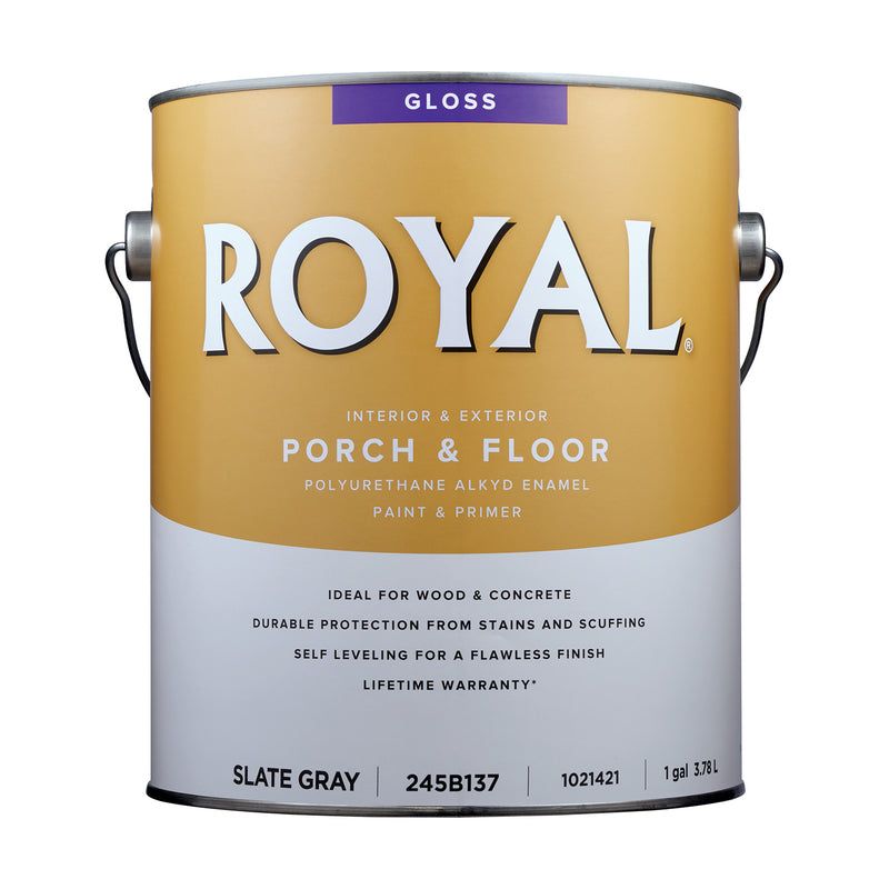 Royal Gloss Slate Gray Porch and Floor Paint+Primer 1 gal