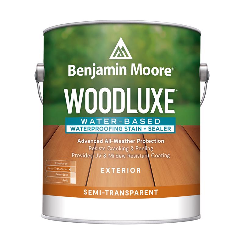 Benjamin Moore Woodluxe Semi-Transparent Clear Tint Water-Based Acrylic Latex Waterproofing Wood Sta