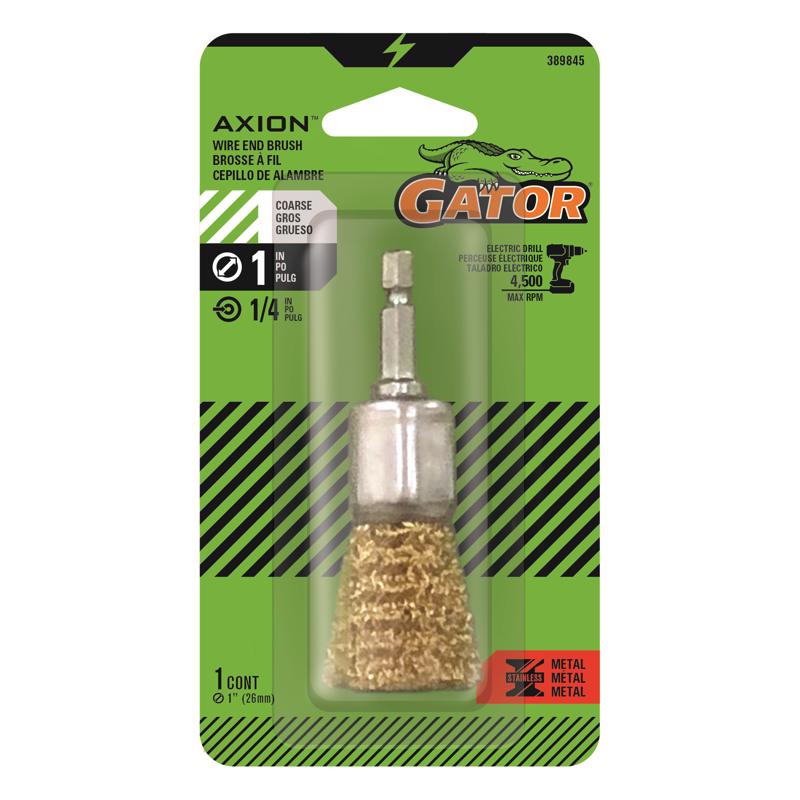 Gator 1 in. Coarse Crimped End Brush Brass Coated Steel 4500 rpm 1 pc