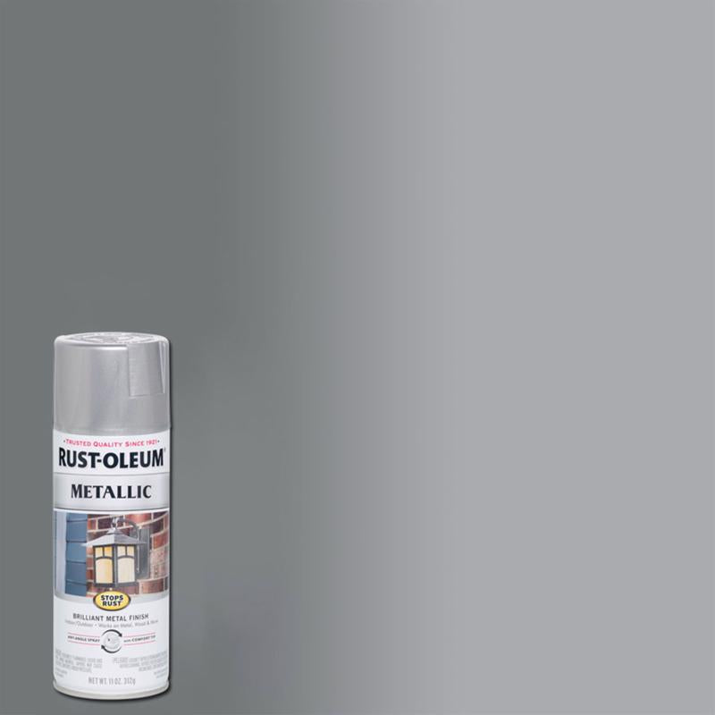 Rust-Oleum Stops Rust Metallic Silver Metallic Spray Paint 11 oz