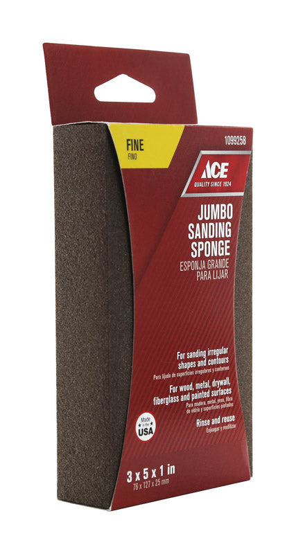 Ace 5 in. L X 3 in. W X 1 in. 120 Grit Fine Extra Large Sanding Sponge