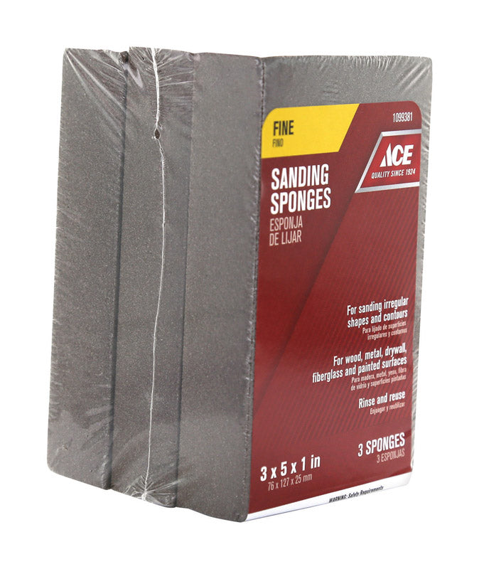 Ace 5 in. L X 3 in. W X 1 in. 120 Grit Fine Sanding Sponge
