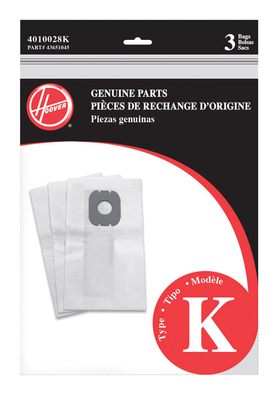 Hoover Vacuum Bag For Bag 3 pk