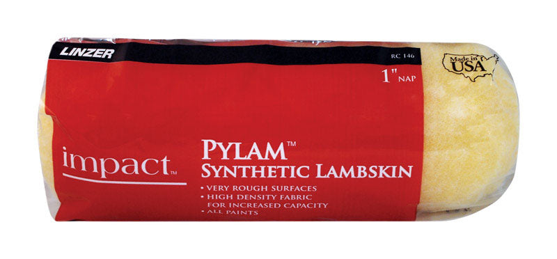 Linzer Impact Pylam Synthetic Lambskin 9 in. W X 1 in. Regular Paint Roller Cover 1 pk