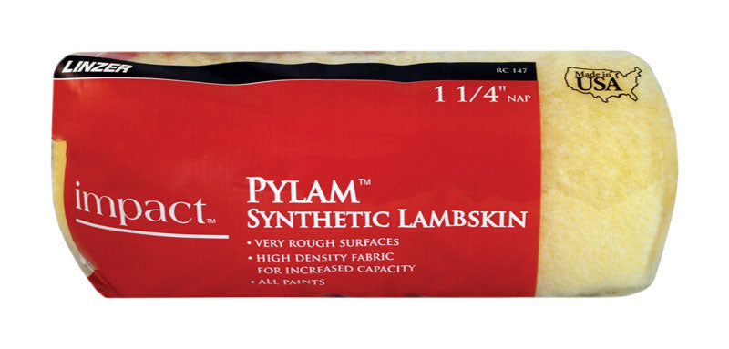 Linzer Impact Pylam Synthetic Lambskin 9 in. W X 1-1/4 in. Regular Paint Roller Cover 1 pk