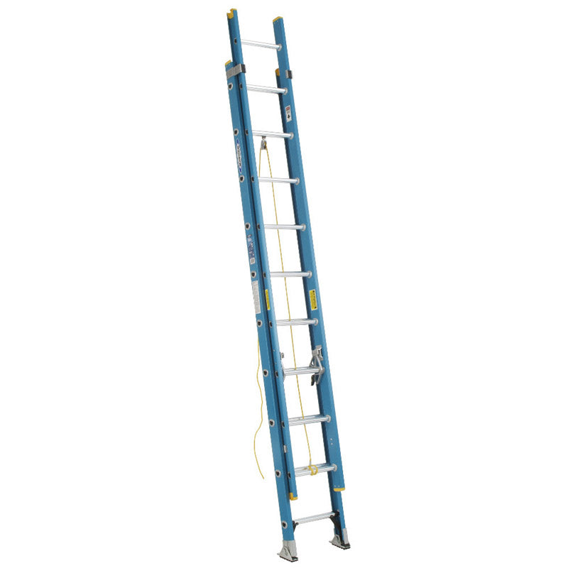 Werner 20 ft. H Fiberglass Extension Ladder Type I 250 lb. capacity