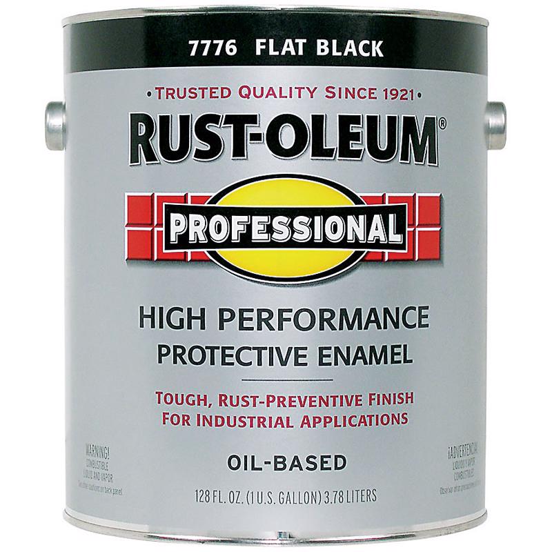 Rust-Oleum Professional Indoor and Outdoor Flat Black Oil-Based Enamel Protective Paint 1 gal