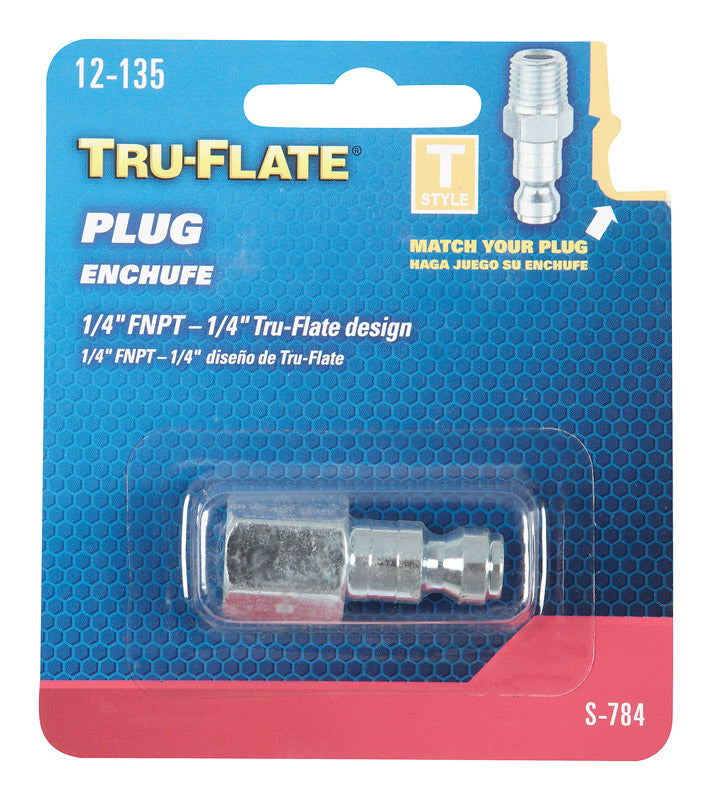 Tru-Flate Steel Air Plug 1/4 in. Female 1 pc