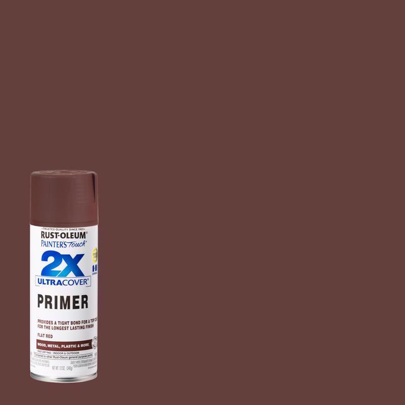 Rust-Oleum Painters Touch 2X Ultra Cover Flat Red Paint+Primer Spray Paint 12 oz