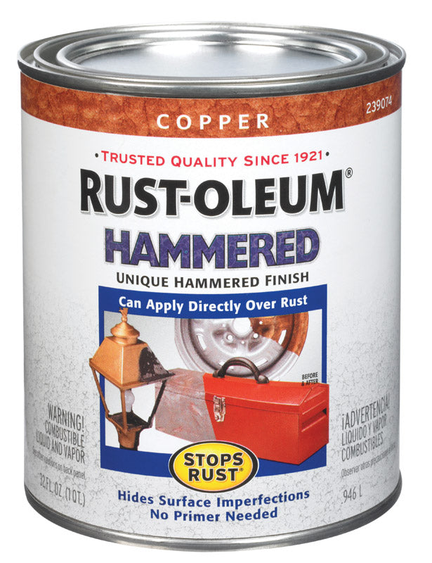 Rust-Oleum Stops Rust Indoor and Outdoor Hammered Copper Protective Paint 1 qt