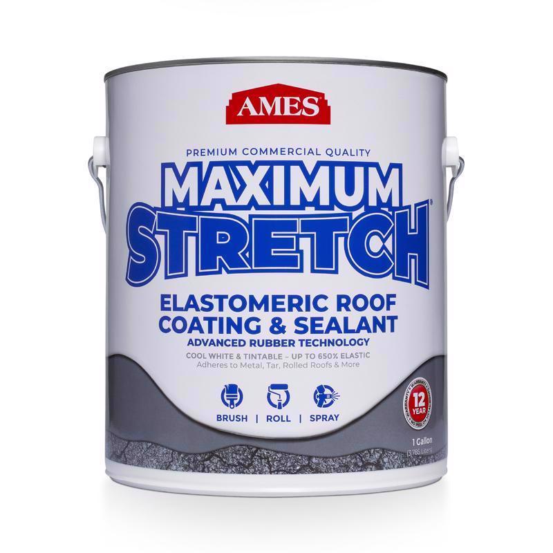 AMES Maximum Stretch Bright White Acrylic Elastomeric Roof Coating
