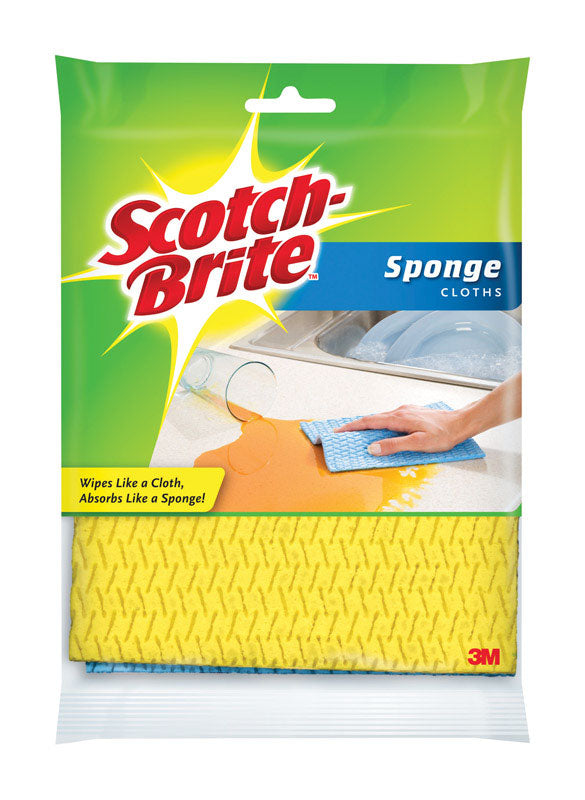 Scotch-Brite Delicate, Light Duty Sponge Cloths For All Purpose 6.8 in. L 2 pk
