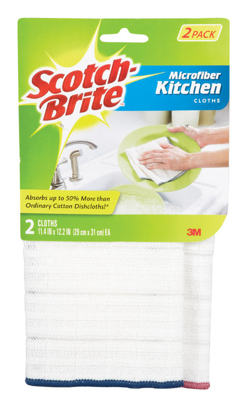 Scotch-Brite Microfiber Cleaning Cloth 12.2 in. W X 11.4 in. L 2 pk
