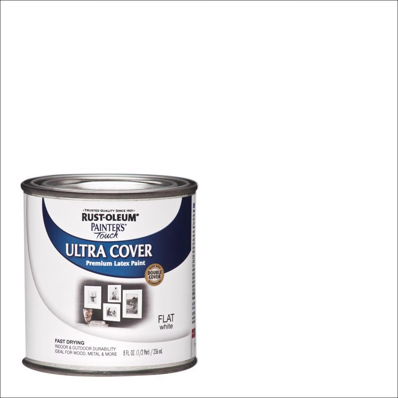 Rust-Oleum Painters Flat White Water-Based Ultra Cover Paint Exterior and Interior 0.5 pt