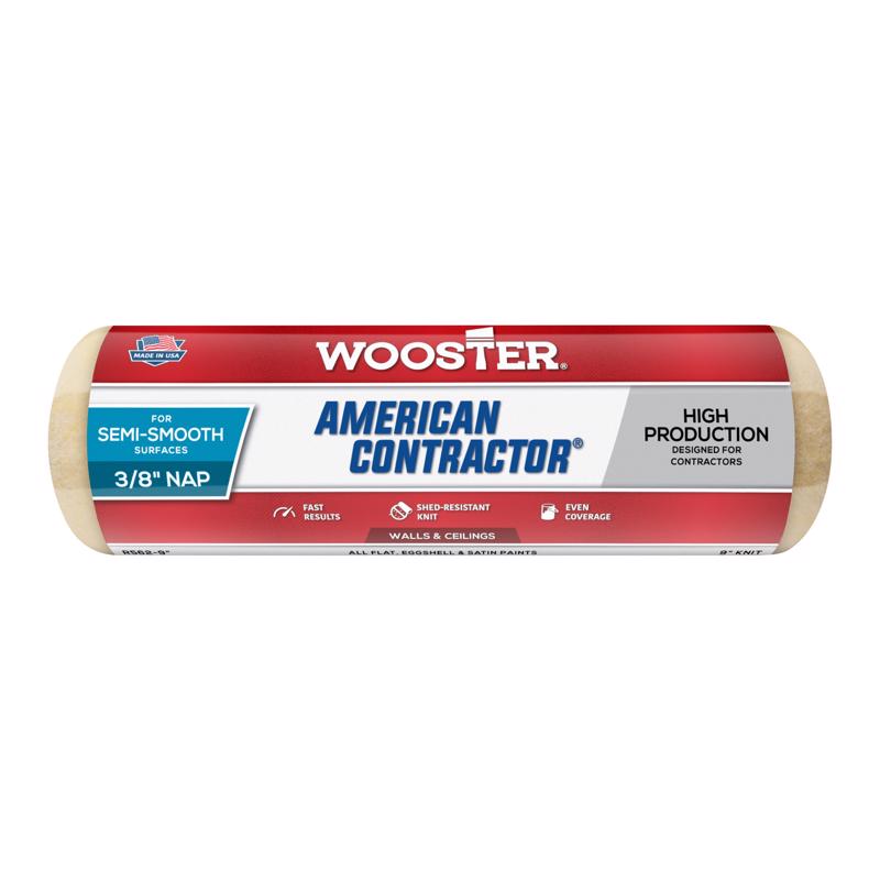 Wooster American Contractor Knit 9 in. W X 3/8 in. Regular Paint Roller Cover 1 pk