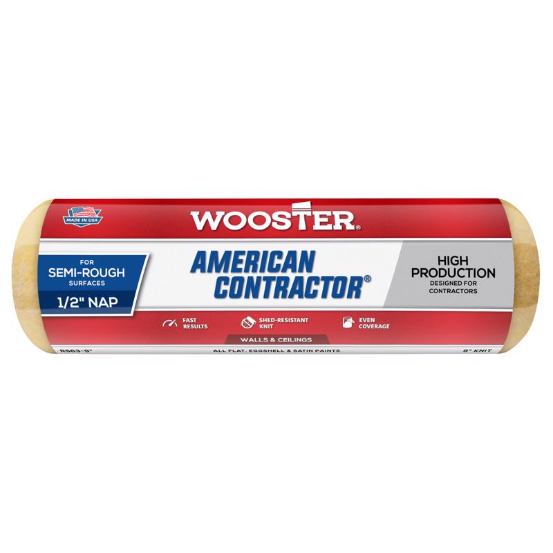 Wooster American Contractor Knit 9 in. W X 1/2 in. Regular Paint Roller Cover 1 pk
