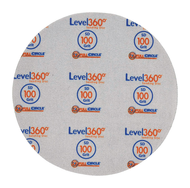 Full Circle Level 360 8.75 in. Aluminum Oxide Hook and Loop Sanding Disc 100 Grit Medium 5 pk