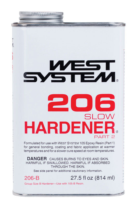 West System 206 Hardener Extra Strength Epoxy Clear Slow Hardener Curing Agent 27.5 oz