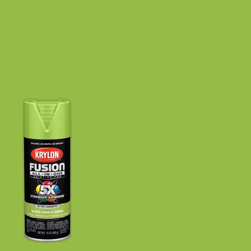 Krylon Fusion All-In-One Gloss Jungle Green Paint+Primer Spray Paint 12 oz