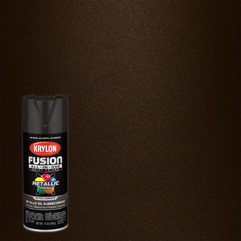 Krylon Fusion All-In-One Metallic Oil Rubbed Bronze Paint+Primer Spray Paint 12 oz