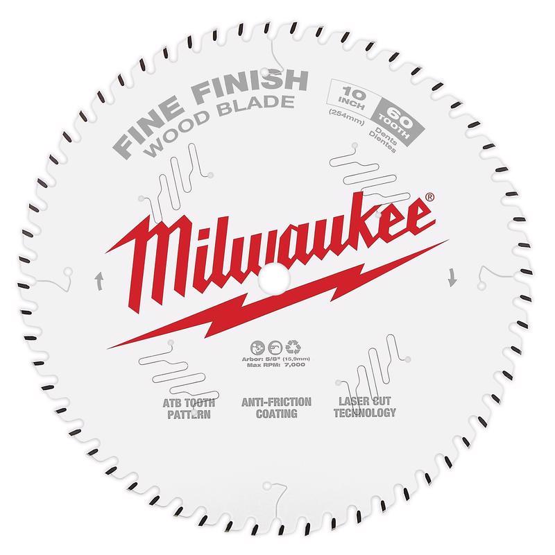 Milwaukee 10 in. D X 5/8 in. Fine Finish Tungsten Carbide Circular Saw Blade 60 teeth 1 pk