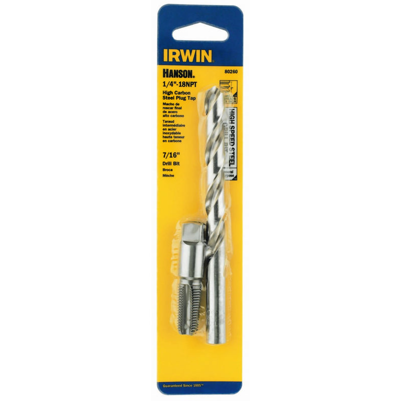 Irwin Hanson High Speed Steel Drill and Tap Bit 1/4 in. 2 pc
