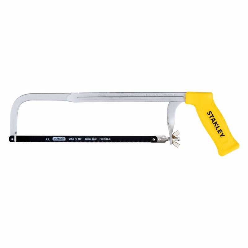 Stanley 10 in. Carbon Steel Adjustable Hacksaw Black/Yellow 1 pc