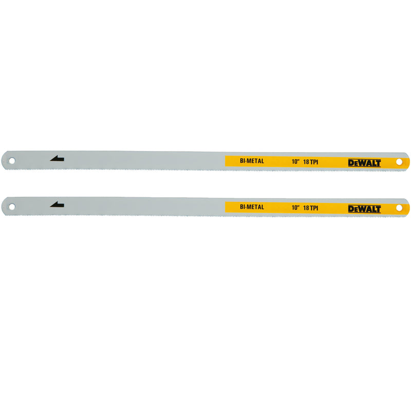 DeWalt 10 in. Bi-Metal Hacksaw Blades 18 TPI 2 pk