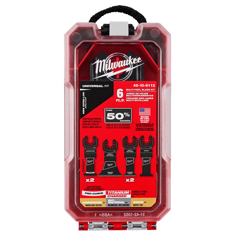 Milwaukee Universal Fit Open-Lok High Carbon Steel Multi-Tool Oscillating Blade Set 6 pc