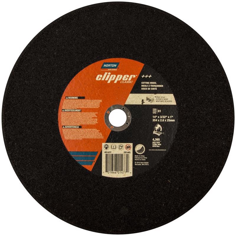 Norton Clipper 14 in. D X 1 in. Aluminum Oxide Classic Cut-Off Wheel 1 pk