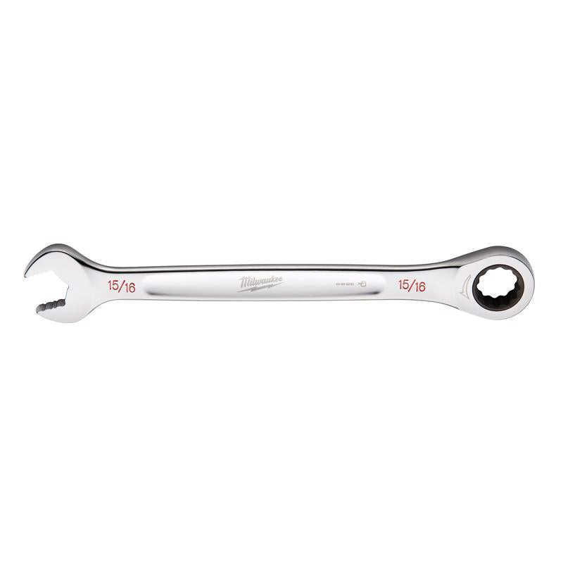 Milwaukee 15/16 in. X 15/16 in. 12 Point SAE Ratcheting Combination Wrench 12.6 in. L 1 pc