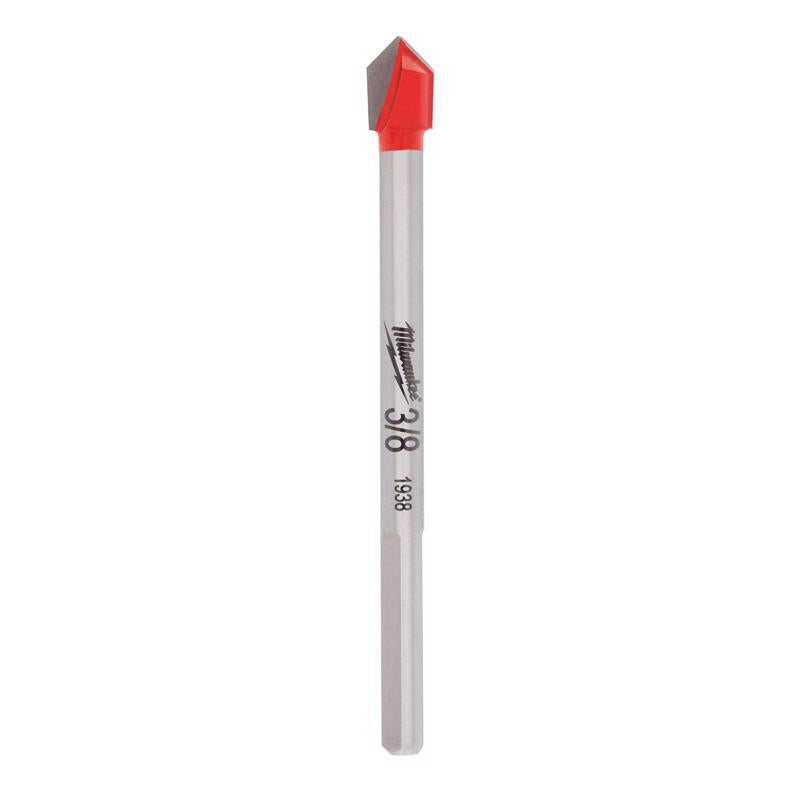 Milwaukee 3/8 in. X 3.75 in. L Carbide Tipped Glass/Tile Drill Bit 3-Flat Shank 1 pc