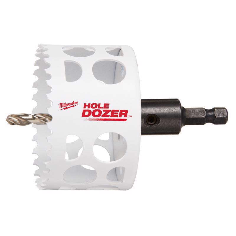 Milwaukee Hole Dozer 3 in. Bi-Metal 3.5 in. L X 1/4 in. D Hole Saw with Arbor and Pilot Bit