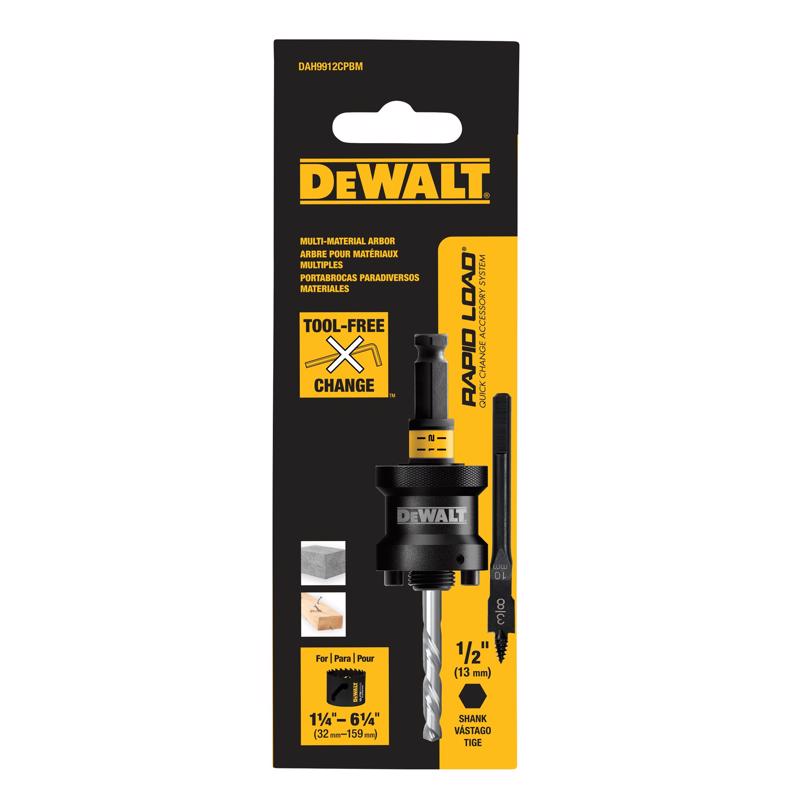 DeWalt Rapid Load 1-1/4 - 6-1/4 in. Steel Universal 1/2 in. D Hole Saw Arbor