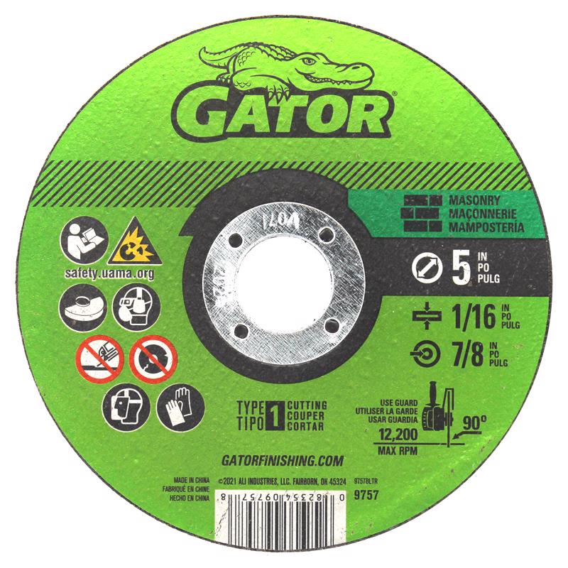 Gator 5 in. D X 7/8 in. Aluminum Oxide/Silicon Carbide Masonry Cut-Off Blade 1 pk
