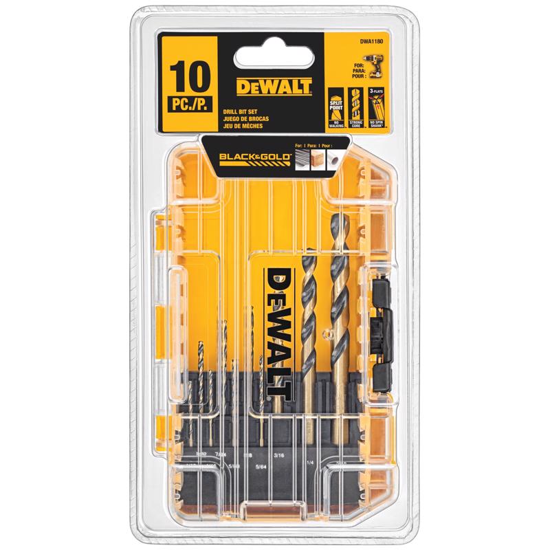 DeWalt Drill Bit Set Straight Shank 10 pc