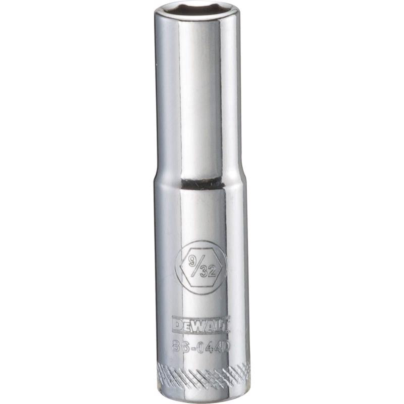 DeWalt 9/32 in. X 1/4 in. drive SAE 6 Point Deep Socket 1 pc