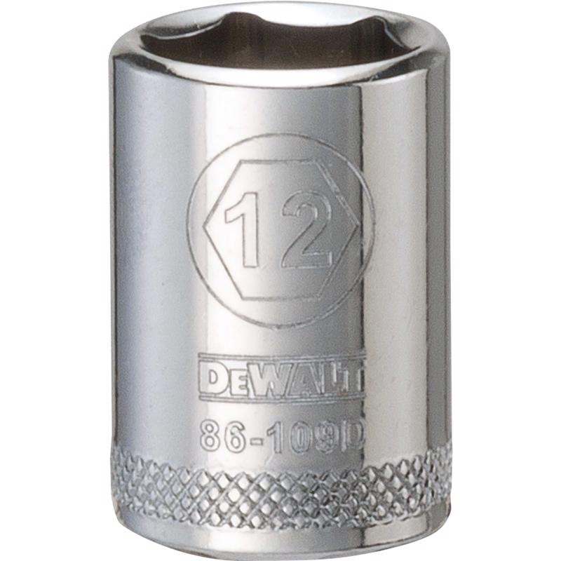 DeWalt 12 mm X 1/4 in. drive Metric 6 Point Socket 1 pc