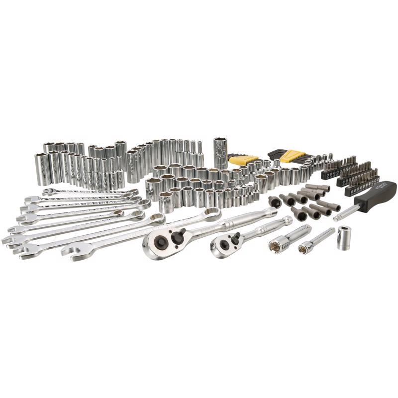 Stanley 1/4 and 3/8 in. drive Metric/SAE Mechanic's Tool Set 145 pc