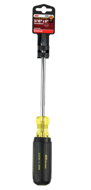 Ace 5/16 in. X 6 in. L Slotted Screwdriver 1 pc