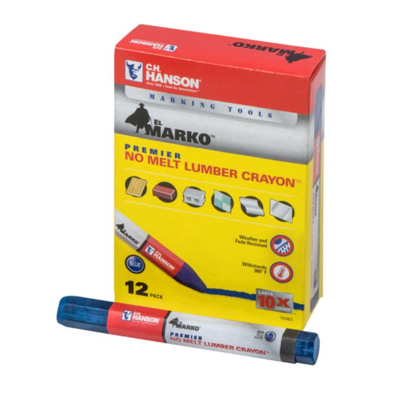 C.H. Hanson Premier No Melt 4.5 in. L Lumber Crayon Blue 1 pc
