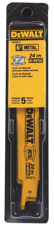 DeWalt 6 in. Bi-Metal Reciprocating Saw Blade 24 TPI 5 pk
