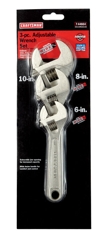 Craftsman Metric and SAE Adjustable Wrench Set 3 pc
